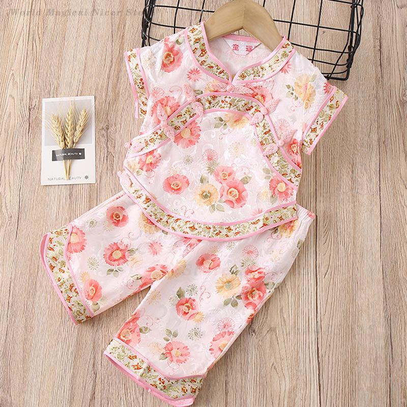 아기 소녀 당나라 정장 여름 인쇄 전통 의류 어린이 중 - Summer Clothing Baby Girl 리뷰 및 가격
