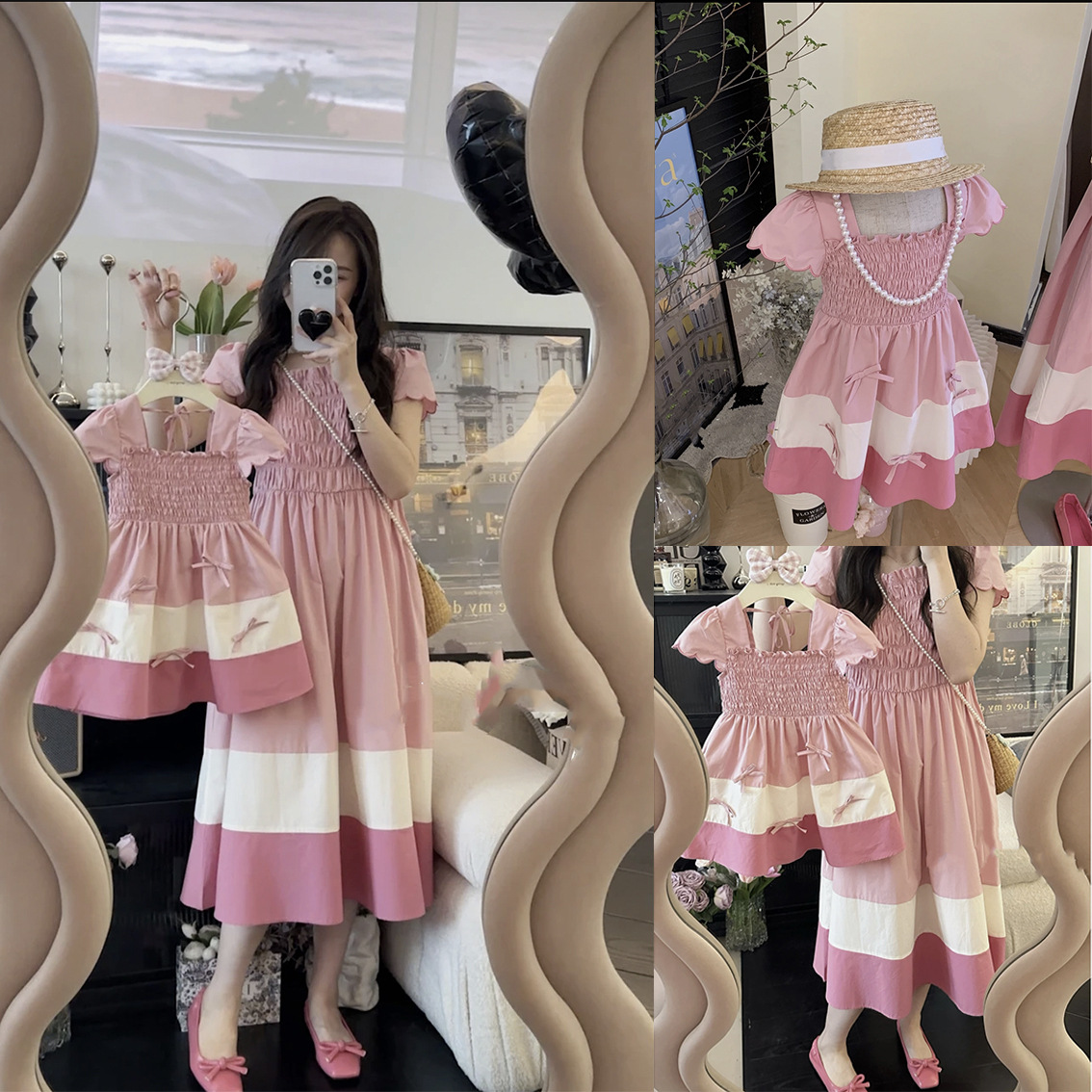 여성용 엄마와 딸 매칭 스모크 원피스, 휴일 어머니 아 - Summer Clothing Baby Girl 리뷰 및 가격