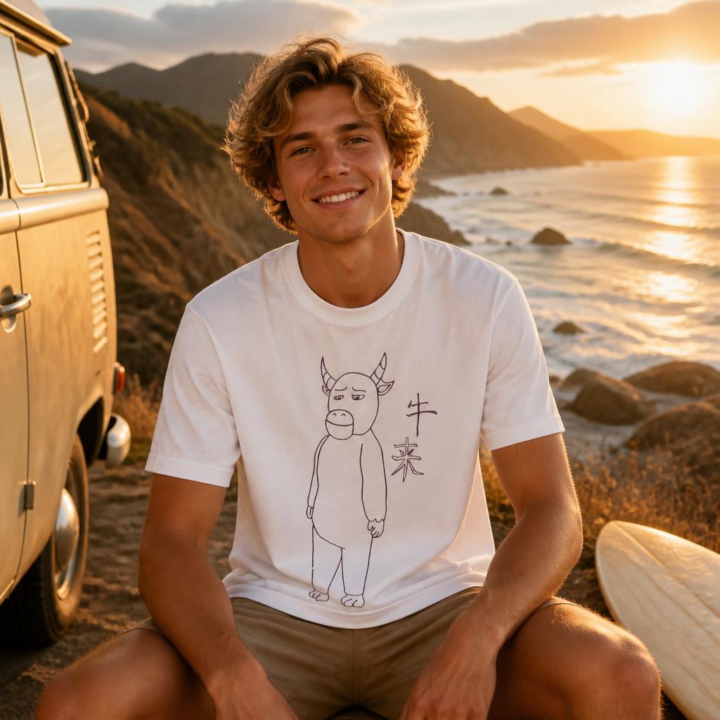 Niu Lai Drawing Men T 셔츠 100%  - Summer Clothing Drawing 리뷰 및 가격