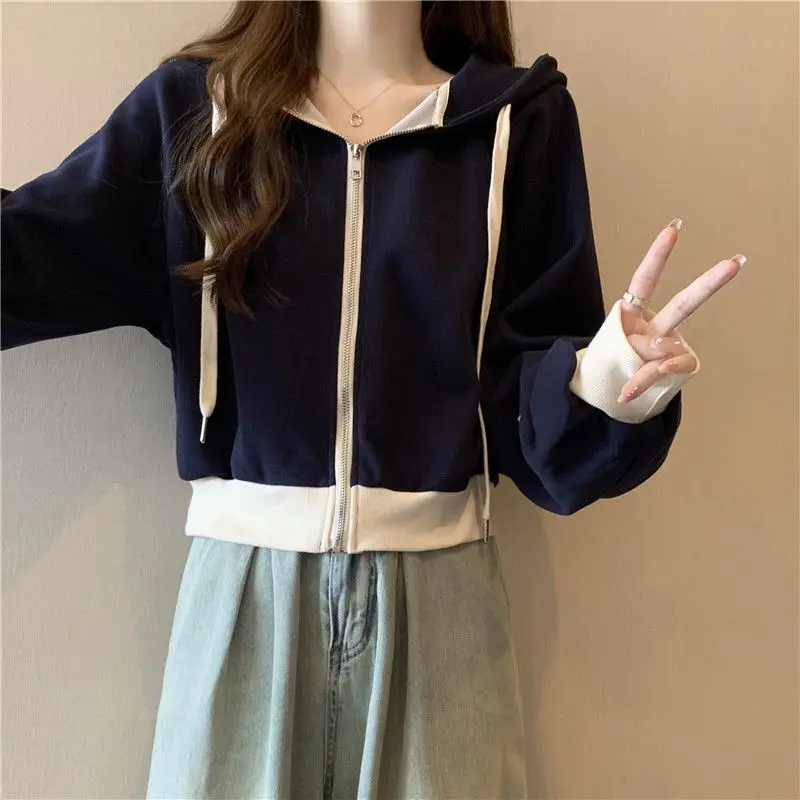 여성 봄 가을 한국 패션 지퍼 솔리드 컬러 후드티 여성 - Summer Clothing Drawing 리뷰 및 가격