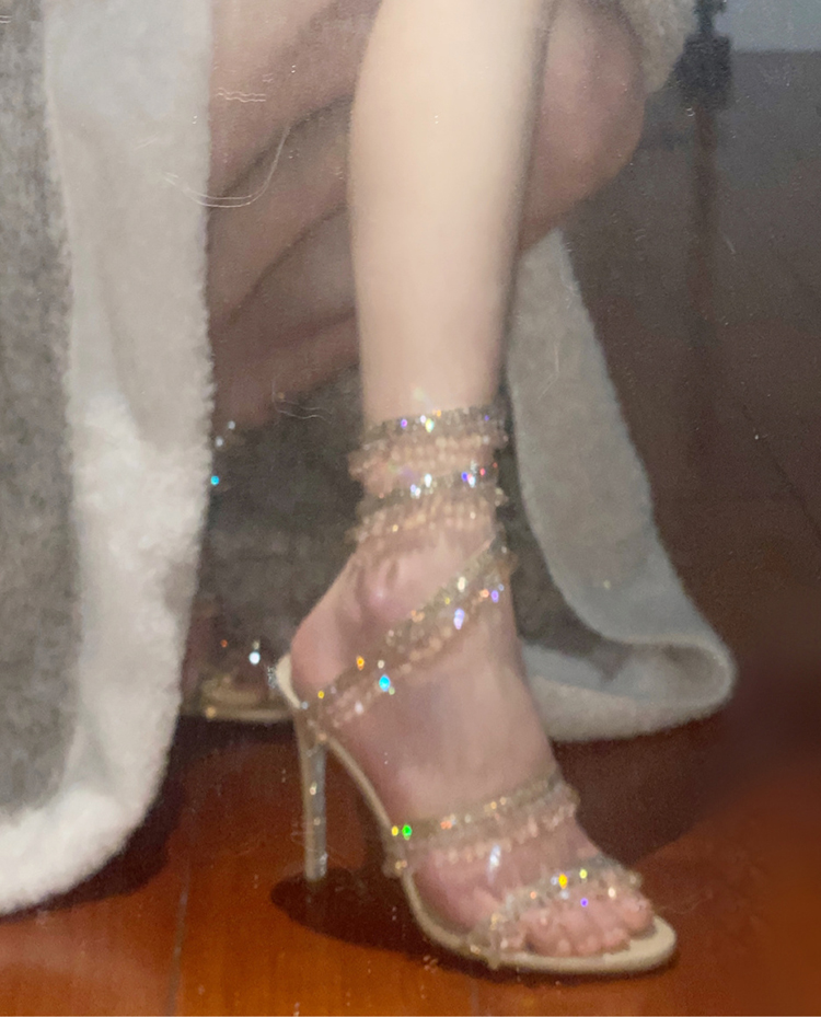 여름 샤이너 크리스탈 드롭 하이힐 샌들 뱀 모양 얇은  - Summer Clothing Stores 리뷰 및 가격