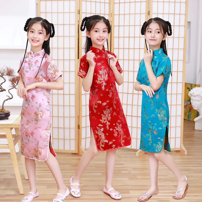 여름 어린이 cheongsam 현대 파티 여자 드레스  - Summer Clothing Baby Girl 리뷰 및 가격