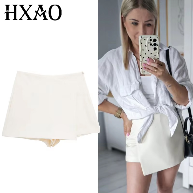 HXAO 블랙 화이트 스커트 반바지 하이웨이스트 랩 스 - Summer Zara 리뷰 및 가격