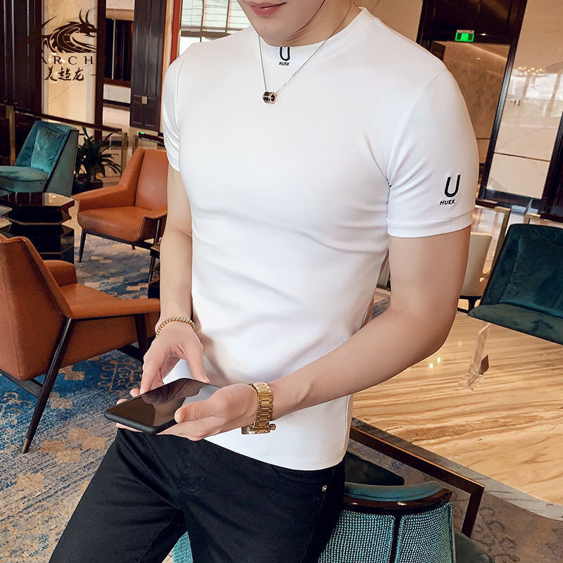 블랙 T 셔츠 남성용 일반 의류 스키니 스트리트 웨어  - Summer Clothing Wholesale 리뷰 및 가격