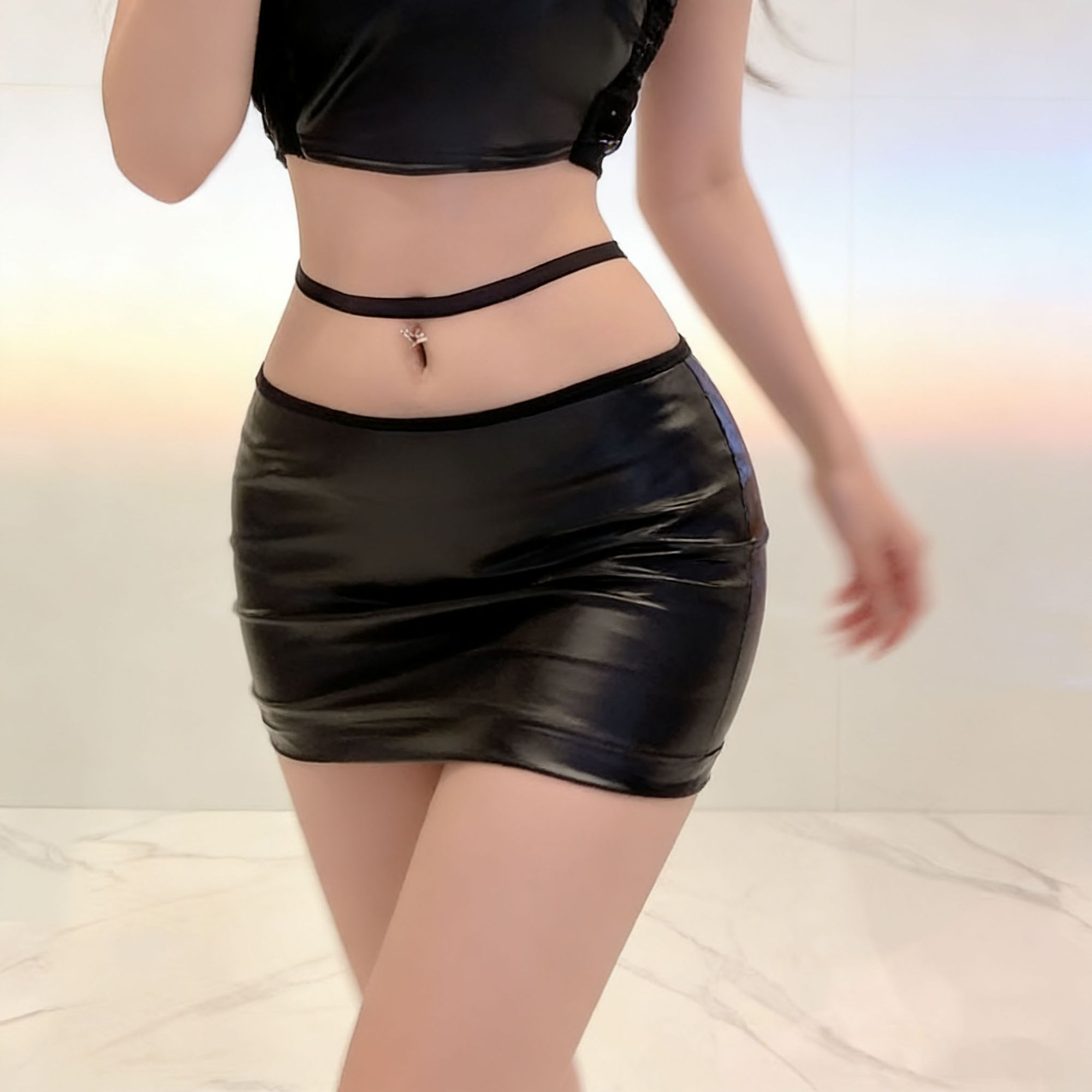한국 패션 섹시한 여성 유혹 PU 랩 스커트 미니 힙  - Summer Clothing Wraps 리뷰 및 가격